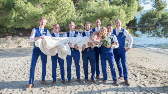 Wedding by the sea at Poros Island captured by Elena Moraiti Photography