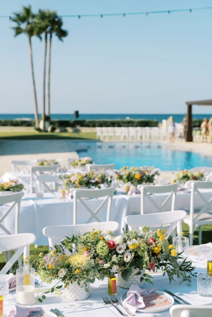 Elegant Destination Wedding decorations in Crete created by Oniranthi Florals