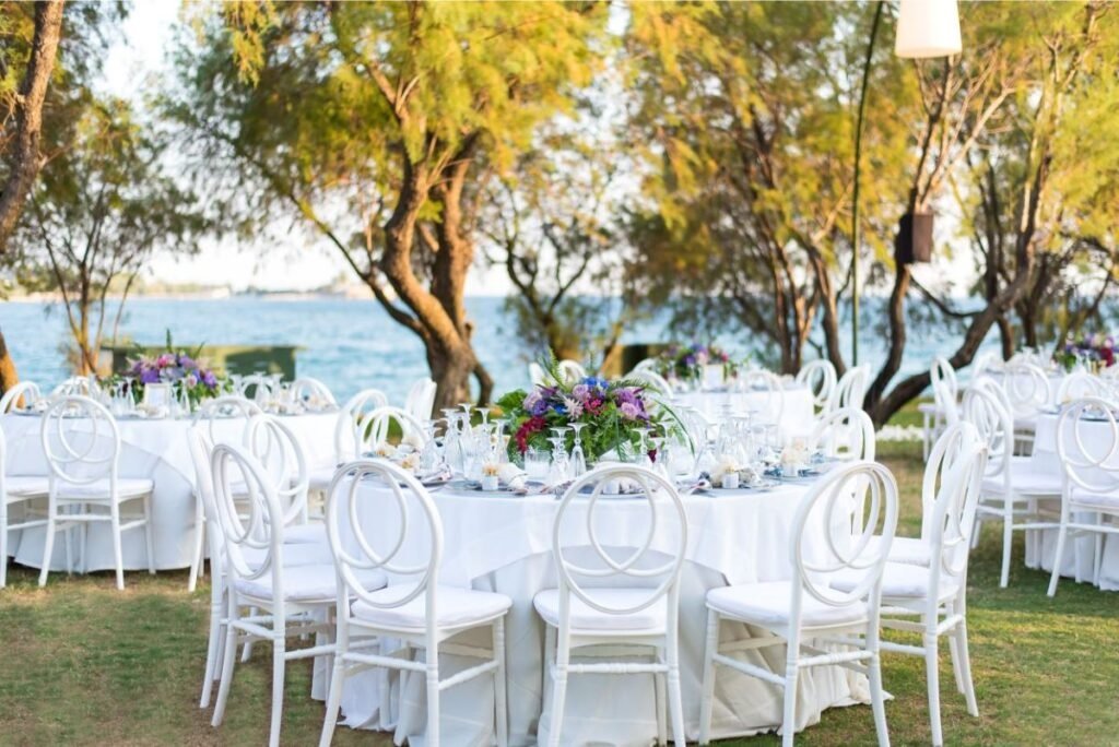 Wedding Reception at Ble Seaside Venue in by Intercatering