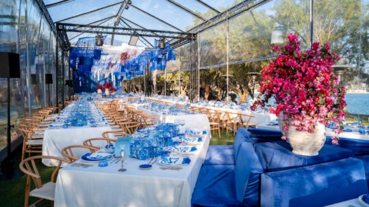 Beautiful Summer Wedding Reception with at Ble Azure on the Athens Riviera