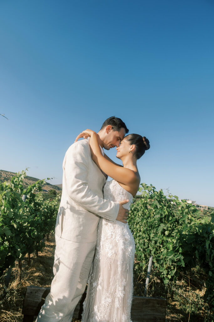 Wedding at Scalarea Estate- Couple photographerd in Vineyard