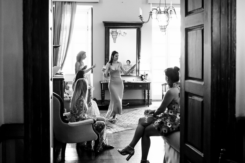 A romantic wedding in Syros- bride getting ready for church